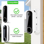 Angled (30°to 145°) Doorbell Wedge Mount for Arlo Video Doorbell 2K/HD -2nd Gen, No-Drill Adjustable Mounting Holder Accessories for Apartment Home Office, Replace Wedge Kit