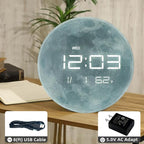 Nbdeal 13" Digital Wall Clock with LED Display, Calendar & Temperature, Automatic Dimming, 12/24hr Format, Wall & Desk Use - HUI-7860