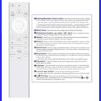 Replacement Voice Remote Control for All Samsung TVs, Universal Remote for All Samsung TV Curved Frame UHD QLED LED 4K 8K Smart TVs, 4 Shortcut Buttons, White
