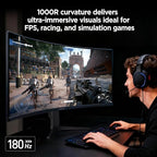 KOORUI 34-inch Curved Ultrawide WQHD 3440×1440 Gaming Monitor, 180Hz 1000R- PIP/PBP, 1ms(MPRT), HDR400, DCI-P3 95%, FreeSync Premium, 1 x DP 1.4 & 2 x HDMI 2.0, Tilt Height Swivel Adjustment, 34E6UC