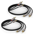 J&D RCA Cable, (2 Pack) Gold-Plated RCA Audio Cables, 2RCA Male to 2RCA Male Stereo Audio Cable for Speaker, HiFi Systems, Home Theater, Amplifiers,TV, 15 Feet