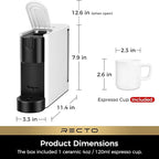 CHULUX RectoCafé Espresso Machine for Nespresso Original Capsule Pod, 20 Bar Professional Italian Pump Coffee Machine, Extra Mini Espresso Maker for Home & Office, White