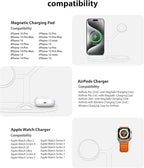 3-in-1 Wireless Charging Station for Apple Devices - Fast Charging Station for iPhone and Watch, Stable Charger Stand for iPhone 12-15 & iPhone 16 & iWatch & AirPods, Adapter Not Included