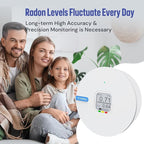 LifeBasis Radon Detector for Home, Portable E-Ink Display Radon Meter with Short & Long Term Monitoring of Radon Levels, Visual Alarm, Switchable Mesurement Unit Bq/m3 or pCi/L, Battery-Powered