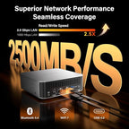 GEEKOM A9 Max AI Mini PC, with AMD Ryzen AI 9 HX 370 (80 Tops), Copilot+ PC, Radeon 890M, 32GB DDR5 (Not LPDDR), 2TB SSD, Win 11 Pro, WiFi 7, BT 5.4, USB4, HDMI 2.1, Dual 2.5GbE, 8K, 3-Year Warranty