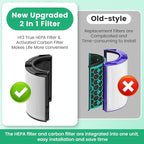 2 Pack 360° Glass HEPA + Activated Carbon Filter Replacement for TP09 TP07 TP06 TP04 TP10 TP4A TP7A HP04 HP06 HP07 HP09 HP10 HP4A HP7A PH01 PH02 PH03 PH04 PH3A DP04 Air Purifier, #965432-01