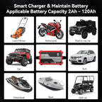 [3-Pack] 1000mA Car Battery Charger, FOVAL 12V Fully Automotive Battery Charger Maintainer, Trickle Charger, Float Charger and Desulfator for Motorcycle, ATV Car Lawn Mower and Lead Acid Batteries
