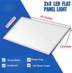 2x4 LED Flat Panel Light Drop Ceiling Office Fixture, 6500LM, Selectable Features, 30W/40W/50W/60W/72W, 3000K/3500K/4000K/5000K/6500K, Dimmable (0-10V), Dustproof ETL