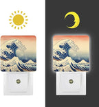 YKJAHSD Ocean Waves Night Light, Plug into Wall Decor Nightlights for Bedroom, Bathroom, Hallway, Kitchen, with Dusk to Dawn Light Auto Sensors LED Night Lights for Boys Girls Women Men Room Gifts