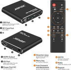 HDMI Media Player, Black Mini 1080p Full-HD Ultra HDMI Digital Media Player for -MKV/RM- HDD USB Drives and SD Cards