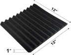 JBER Sound Proof Foam Panels Studio Acoustic Foam Panels, 48 Pack 1" X 12" X 12" Soundproofing Wedges Sound Proof Padding Fireproof Acoustic Treatment for Home Office - Black