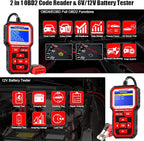 KONNWEI KW681 OBD2 Scanner 6V 12V Car Battery Tester, 2 in 1 Car Diagnostic Scanner Automotive Battery Alternator Load Tester Check Engine Code Reader Scan Tool