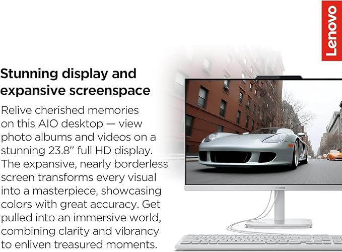 Lenovo IdeaCentre 24" FHD All-in-One Desktop Computer with Lifetime Office 365 for The Web • 32GB RAM • 2TB Storage • Intel Core • Wired Keyboard and Mouse • Windows 11