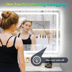 YEELAIT 48x38 Inch RGB LED Bathroom Mirror Front Light and RGB Backlit Lighted Vanity Mirror for Bathroom Wall Mounted Dimmable Anti Fog Memory Shatter-Proof IP54 Waterproof Horizontal/Vertical
