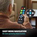 EZclicker Big Button Universal TV Remote (Black) Simple Easy to Use, Great for Seniors, Works with Major TV Brands (2xAAA Batteries Not Included)