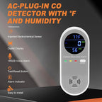 3 Packs Carbon Monoxide Detector Plug in, Carbon Monoxide Alarm,Real-time Digital Display 3-in-1 Level: PPM,°F & Humidity, CO Detector Monitor Alarm for Home,RV,Apartment