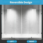 Shower Glass Panel, 36" W x 76" H Fixed Shower Screen Panel with 3/8"(10mm) SGCC Clear Tempered Glass, Frameless Walk in Shower Door for Bathroom (Matte Black, 36" W x 76" H)