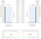 Bathroom Shower Door Screen, 34 in. W x 74 in. H Single Panel Frameless Shower Screen with Tempered Glass, for Bathroom and Bathtub, Clear Shower Door Screen with Matte Black Rods