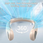 Portable Neck Fan,Hands Free Personal Wearable Bladeless Fan,6000mAh USB Rechargeable,360° Cooling,LED Display,4-Speeds,Birthday Gifts for Men Women Dad Mom,Valentines Day Gifts for Her Him (Brown)