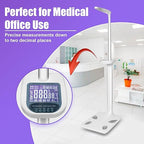 Ultrasonic Digital Physician Scale, 440lb/200kg Height and Weight Scale with BMI Body Fat Measurement, Smart LCD Display Body Composition Scale for Gym, Home, Hospital & Physicians