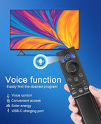 BN59-01357A Solar Voice Remote Compatible with Samsung Remote with 3 Apps and Solar Charging for Samsung Smart TVs Frame Neo LED Smart 4K 8K Ultra HD,VG-TM2180ES/ZA