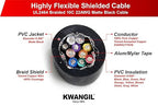 KWANGIL 10C 22AWG AMSB Shielded Cable Wire (UL2464) - Highly Flexible Str TC, PVC Ins, OS+TC BRD, PVC JKT for CNC Machine, Stepper Motor, VFD Spindle (Matte Black 25FT)
