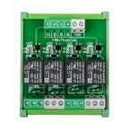 GUETNEU Relay Board, Relay Module 4 Channel 1 SPDT DIN Rail Mount 24V DC/AC, Interface Board(FY-T734C-D24)