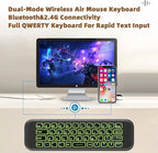 iPazzPort Mini Air Mouse Remote Keyboard with 7-Color Backlight for Android TV Box, Smart TV, HTPC, Projector; Rechargeable Dual-Mode Universal Controller for Couch Browsing