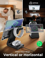 Magnetic Wireless Charger for Samsung, 3 in 1 Mag-Safe Charging Station for Galaxy Watch Ultra/8/7/6, Galaxy Watch Charger, Mag-Safe Charger for S25 Ultra S24 S23 S22/ Z Fold7/ Flip7, Galaxy Buds