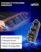 Flecto 20835552 Master Power Window Switch Driver Side with Door Lock Compatible with 07-14 Chevy Silverado Suburban Tahoe GMC Yukon Sierra 2009-2014 Escalade, Replaces 25783950, Door Lock Control