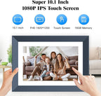 10.1-inch Digital Picture Frame Smart-Photo-Frame - Digital Frame with 1920 * 1200 IPS Touch Screen, Auto Rotate, 16GB Storage, Load Photos Videos from Phone via App or Email, Birthday Gifts for Mom