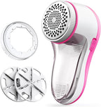 POPCHOSE Fabric Shaver, Lint Remover for Clothes, Electric Lint Shaver with 6-Leaf Blades, Sweater Shavers to Remove Pilling for Clothing, Couch, Furniture, Fuzz, Lint Ball, Bobbles, Pink