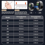 Smart Health Ring for Women Men, Fitness Tracker Ring with Heart Rate, Blood Oxygen, Sleep Tracker, Step Tracker, No Subscription Fee, IP68 Waterproof Smart Ring for iPhone & Android (Black, 9#)