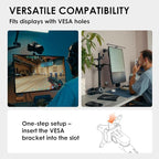 TARION Modular Desktop Arm Mount - 48cm / 19" Single Desk Stand with Tablet Holder & VESA Mount for Laptop Monitor 360° Adjustable - Compatible with 35mm Rod Lite Z Desktop - Titanrig Arm X