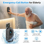 Wireless Caregiver Pager - 500ft Range Nurse Call System with LED Display, 15 Waterproof Call Buttons & 1 Receiver for Elderly, Patients, Disabled at Home, Hospital, Clinic