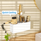 NIUBEE Wall Mount Hair Styling Tool Organizer - Bathroom Cabinet Holder for Blow Dryers, Flat Irons, Curling Irons - White