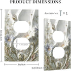 Bvtewkhz Boho Floral Wild Flower Floral Duplex Outlet Decorative Light Switch Covers Electrical Faceplate Switch Plates for Bathroom Kitchen Home
