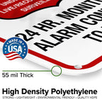 Warning 24 HR. Monitored Alarm Connected To Police Sign, 12x18 Inches, 55 mil thick HDPE (high density polyethylene), Made in USA by My Sign Center