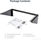 StarTech.com 6U Wall Mount Patch Panel Bracket – 19 in – Steel - Vertical Mounting Bracket for Networking and Data Equipment , TAA (RK619WALLV)