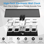 CHKOSDA LED Large Digital Wall Clock, Oversize Wall Clock with 6” Numbers, Remote Control Count up/Countdown Timer Clock, Auto Dimmer, Big Calendar and Thermometer(White)