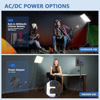 Led Video Light Panel Lighting Kit, QEUOOIY 2-Pack Bi-Color Photography Lighting with 63'' Tripods Stand, Built-in 8000mAh Battery, 2500-8500K Studio Light for Live Streaming/Outdoor Indoor/Tiktok