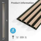 Art3d 8-Pack WPC Wood Slat Wall Panel for Interior Décor, 3D Wood Fluted Acoustic Paneling for Living Room Bedroom Home & Office Accent Wall Decor - 96 x 6 Inch Oak