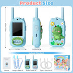 Video Walkie Talkies for Kids – Kids Walkie Talkies 2 Pack with Cute Silicone Cover, Voice Changer, 1000FT Range, Fun Indoor Outdoor Toys – Birthday Gift for Boys and Girls Ages 3-10（Blue+Blue）