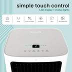 SereneLife Portable Swamp Cooler Air Conditioner - 2500 CFM Airflow, 8 Gallon Water Tank Portable Evaporative Air Cooler for Room & Outdoors, WiFi, Humidifier & Fan Modes, Ice Packs & Remote Included