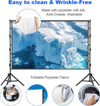 VntB Outdoor Projector Screen with Stand, 150 inch Portable Projection Screen Wrinkle-Free 16:9 4K HD Rear Front Movie Screen with Carry Bag for Indoor Home Theater, Camping and Backyard Entertainment