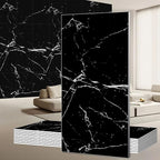 Wall Panels Peel and Stick，PVC imitation artificial marble tiles sticker，30 pcs 23.6" L x 11.8" W，Heat-Resistant Backsplash Tile，Ideal for Kitchen Bathrooms Living Rooms Bedrooms. (Lapis Niger, 30pcs)