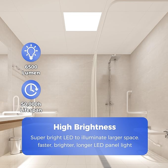 Aphyni 12 Pack 2x2 LED Flat Panel Light, Dimmable Office Kitchen Flush Mount Ceiling Light Panel,Bright 6500LM,Dimmable,Selectable Features, 3000K/4000K/5000K/5700K/6500K, 30W/35W/40W/45W/50W