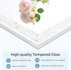 Tanmicoshomy 26 x 40 Inch Rectangle Wall Mirror, Natural Shell Framed Rectangular Mirror for Bathroom, Vanity, Bedroom, Living Room, Entryway, Wall Mounted Horizontal or Vertical, White
