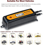 Car Battery Charger, Mroinge 5A 6V/12V Fully Automatic Smart Charger, Battery Maintainer, Trickle Charger and Battery Desulfator for Lead Acid and Lithium Batteries, with LCD Display, MBC050-LCD