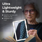 MAGNIPROS 5X Large LED Page Magnifier for Reading Magnifying Glass Reader with 3 Color Lighting Modes & Anti-Glare Lens to Reduce Eye Strain-Perfect for Fine Print, Aging Eyes, Low Vision and Seniors